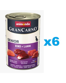 ANIMONDA GranCarno Senior zestaw z jagnięciną i cielęciną 6 x 800 g