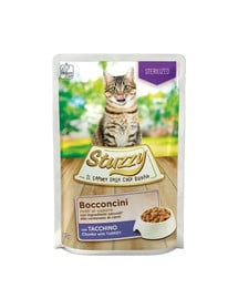 Bocconcini Chunks with Turkey Sterilized 85g indyk w sosie dla dorosłych kotów po sterylizacji
