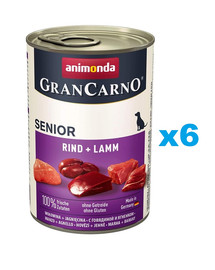 ANIMONDA GranCarno Senior zestaw z jagnięciną i cielęciną 6 x 400 g