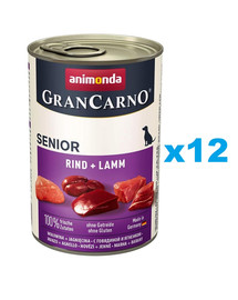ANIMONDA GranCarno Senior zestaw z jagnięciną i cielęciną 12 x 400 g