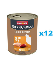ANIMONDA GranCarno Single Protein Adult 12x800 g mokra karma dla dorosłych psów