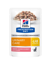 Prescription Diet Feline C/D Multicare Urinary care z łososiem 12x85g w saszetkach