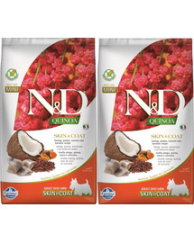 FARMINA N&D Quinoa Dog Skin&Coat Adult Mini herring, coconut śledź i kokos 2 x 2.5 kg