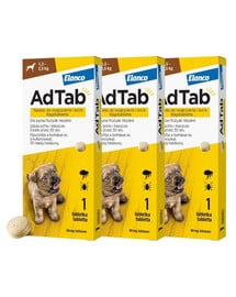 ELANCO AdTab 56 mg 3 tabletki na kleszcze i pchły do rozgryzania i żucia dla psów (1,3–2,5 kg)