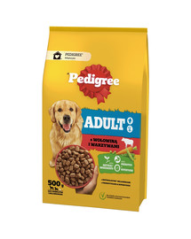 PEDIGREE Adult 500 g z wołowiną i warzywami sucha karma pełnoporcjowa dla dorosłych psów dużych i średnich ras