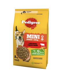 PEDIGREE Adult Mini 2 kg z wołowiną i warzywami sucha karma pełnoporcjowa dla dorosłych psów małych ras