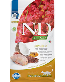 N&D Cat Quinoa Adult skin & coat quail, coconut 1,5 kg