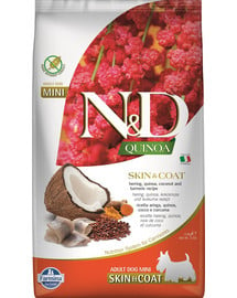 N&D Quinoa Dog Skin&Coat Adult Mini herring, coconut 2.5 kg śledź i kokos