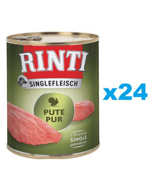 RINTI Singlefleisch Pure monoproteinowa karma dla dorosłych psów 24x400 g