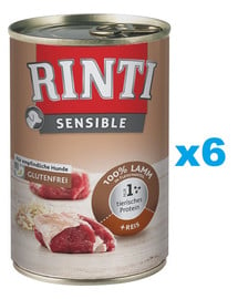 RINTI Sensible puszka z ryżem dla psów wrażliwych 6x400 g