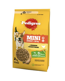 PEDIGREE Adult MINI 2kg z drobiem i warzywami sucha karma pełnoporcjowa dla dorosłych psów małych ras