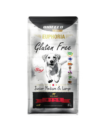 EUPHORIA Gluten Free z wołowiną dla psów średnich i dużych ras 2 kg