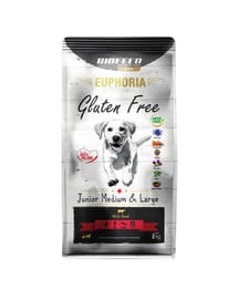 EUPHORIA Gluten Free z wołowiną dla psów średnich i dużych ras 12 kg