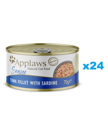 APPLAWS Cat Senior Tuna Fillet with Sardine in Jelly tuńczyk z sardynką w galaretce dla starszych kotów 24x70 g