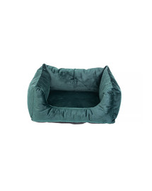 Glamour sofa legowisko prostokątne zielone L 65x75x27 cm