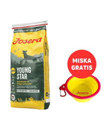 JOSERA Dog Junior Youngstar Grainfree dla szczeniąt 15 kg + miska GRATIS