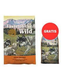 TASTE OF THE WILD High Prairie Puppy 12,2 kg z bizonem i pieczonym jeleniem + 2 kg karmy GRATIS
