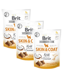 BRIT Care Dog Functional Snack skin&coat Krill 3x150 g przysmaki z krylem na sierść