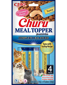 Meal Topper Tuna Scallop 4x14 g kremowy dodatek z tuńczykiem i przegrzebkiem do karmy dla kotów