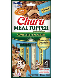 Dog Meal Topper Chicken Cheese 4x14 g kremowy dodatek z kurczakiem i serem do karmy dla psów