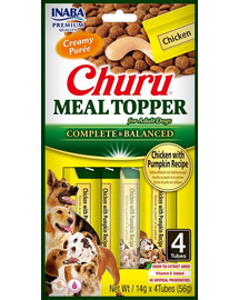 Dog Meal Topper Chicken Pumpkin 4x14 g kremowy dodatek z kurczakiem i dynią do karmy dla psów