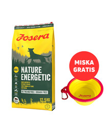 JOSERA Nature Energetic 12,5kg dla dorosłych aktywnych psów + miska GRATIS