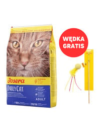 JOSERA Daily Cat 10 kg bezzbożowa karma dla dorosłych kotów + wędka GRATIS