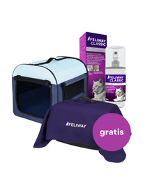 TRIXIE Box transporter nylonowy 60 x 50 x 50 cm 7 kg + FELIWAY Classic Spray + kocyk GRATIS