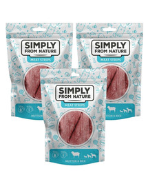 SIMPLY FROM NATURE Meat Strips Mięsne paski z baraniną i ryżem dla psów 3x80 g