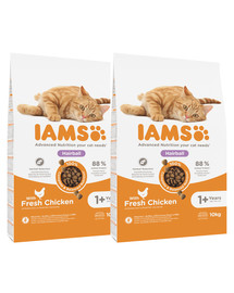 IAMS for Vitality dla kotów z problemem kul włosowych ze świeżym kurczakiem 20 kg (2 x 10 kg)