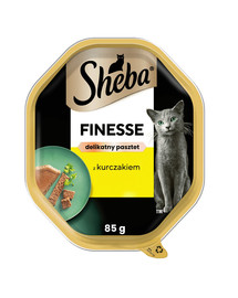 SHEBA Finesse tacka 85 g mokra karma pełnoporcjowa dla dorosłych kotów z kurczakiem w pasztecie