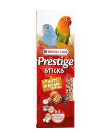 Prestige Sticks 2 kolby z orzechami i posypką rodzynkową dla małych papug 60g