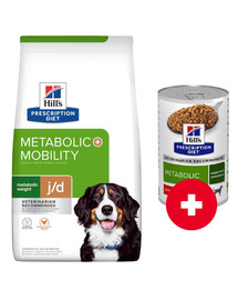HILL'S Prescription Diet Canine Metabolic + Mobility 4 kg dla psów z nadwagą + 1 puszka GRATIS