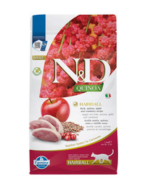N&D Quinoa Cat Hairball Duck, apple, cranberry 1,5 kg