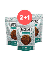 SIMPLY FROM NATURE Meat Noodles Mięsne kluski z indykiem dla psów 2 x 80g + 80g GRATIS