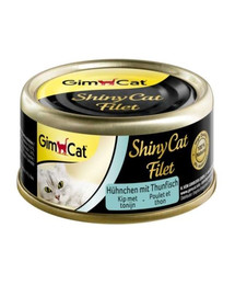 GIMCAT Shiny Cat Filet puszka w bulionie 70g karma uzupełniająca dla kotów