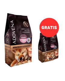 ADDVENA Boosted by Superfoods Junior medium&large 10kg dla szczeniąt ras średnich i dużych + 2,5 kg GRATIS