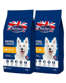 BUTCHER'S Natural&Healthy sucha karma dla psa z kurczakiem 30 kg ( 2 x 15 kg)