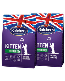 BUTCHER'S Functional Cat Kitten dla kociąt z indykiem 2x800 g
