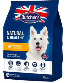 BUTCHER'S Natural&Healthy sucha karma dla psa z kurczakiem 3 kg