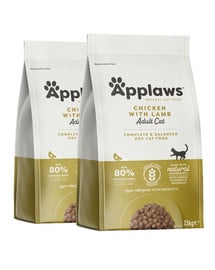 APPLAWS Dry cat Adult kurczak i jagnięcina karma dla dorosłych kotów 15 kg (2 x 7,5 kg)