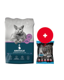 ARISTOCAT Bentonite Plus żwirek bentonitowy lawendowy 25 l + ALPHA SPIRIT Przysmak w kostce dla kota ryba 50 g GRATIS