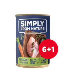 SIMPLY FROM NATURE Mokra karma dla psa Bażant z marchewką 6 x 400 g + 1 GRATIS