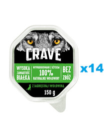 CRAVE Paszteciki w tacce dla psa z jagnięciną i wołowiną 14x150 g