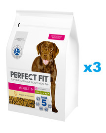 PERFECT FIT Adult 1+ sucha karma pełnoporcjowa dla dorosłych psów dużych ras bogata w kurczaka 3x2,6kg