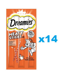 DREAMIES Meaty Sticks pałeczki z pysznym kurczakiem dla dorosłych kotów 14x30 g