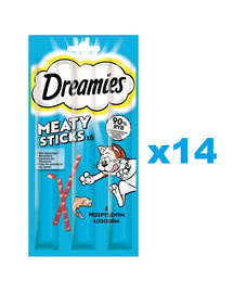 DREAMIES Meaty Sticks pałeczki z wybornym łososiem dla dorosłych kotów 14x30 g