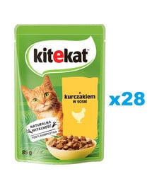 KITEKAT Kurczak w sosie 28x85 g dla dorosłych kotów