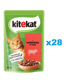 KITEKAT Wołowina w sosie 28x85 g dla dorosłych kotów