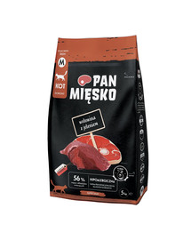 Wołowina z jeleniem dla kotów chrupki M 5 kg